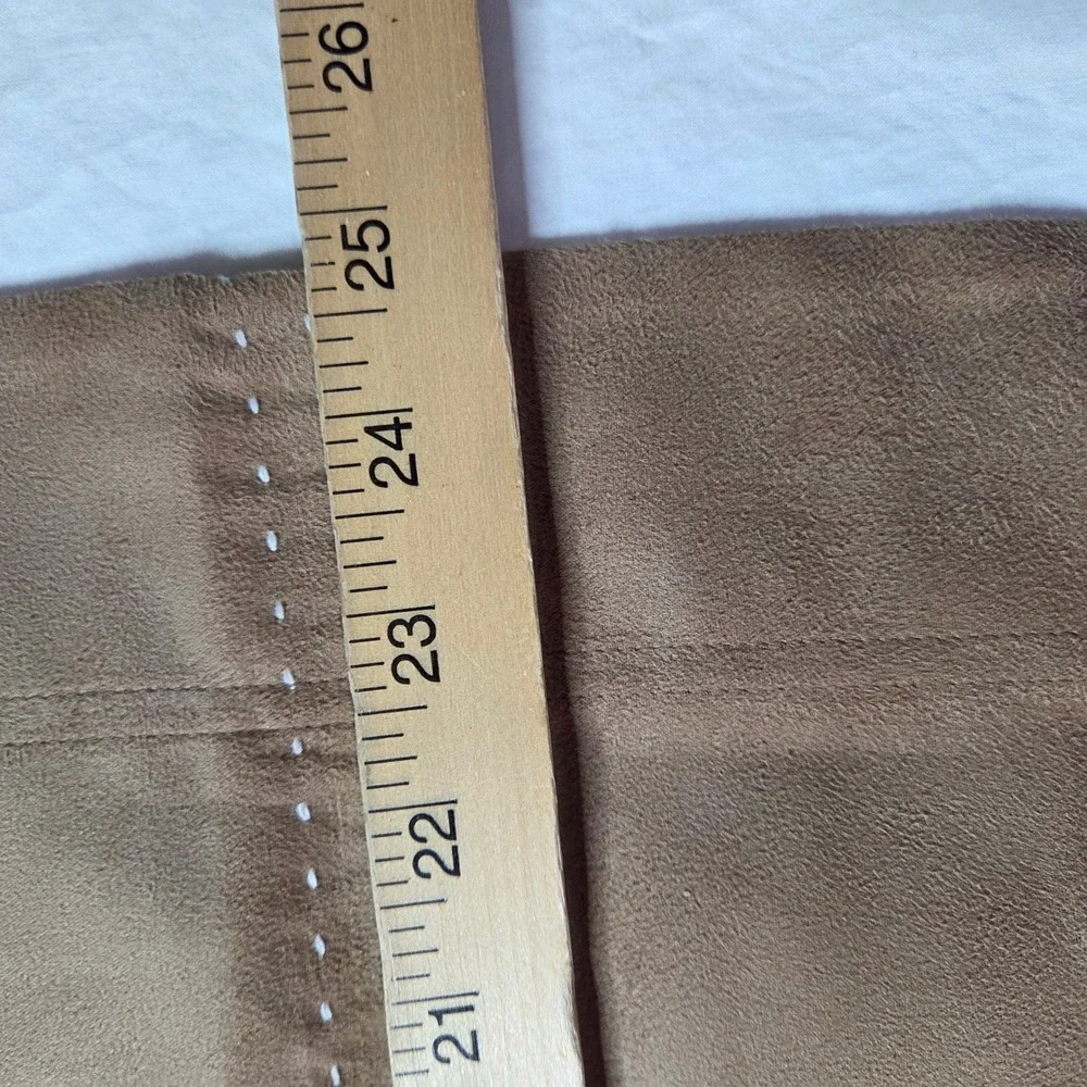 Pottery Barn Microfiber Faux Suede Tan Stitched Pillow Sham Zipper Closure‎